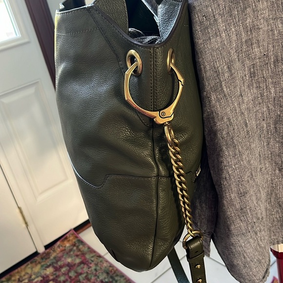 Oryany Selena Shoulder / Crossbody bag chain strap details  Dark sage green/gold - Picture 6 of 17